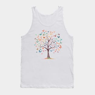 Colorful Butterfly Tree Beautiful Nature Tank Top